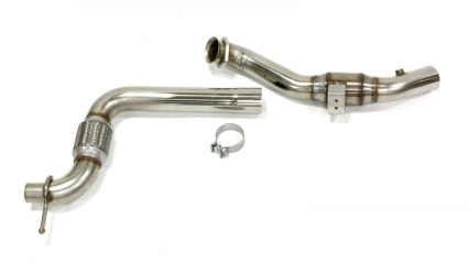 3" x 2-1/4" GREEN Catted OEM Downpipe. 2015-2023 Mustang EcoBoost.