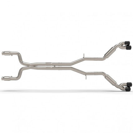 3" Catted Header-Back Street Screamer Exhaust w/Black Quad Tips.