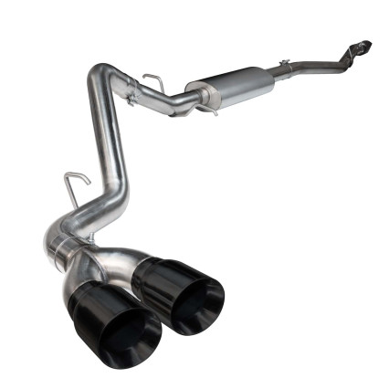 3" SS Side Exit Cat-Back Exhaust w/Black Tips. 2015-2020 F150 5.0L 4V.