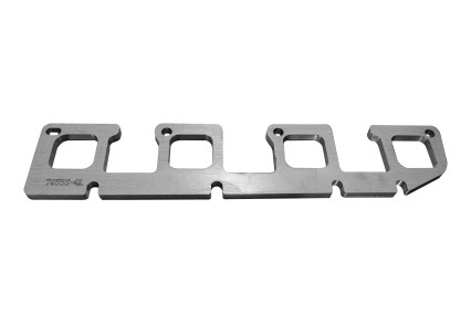 5.7 Hemi Left Side Header Flange. 3/8" Thick Stainless. Square Port for 1-3/4"