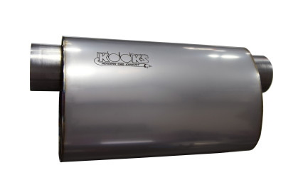 3" Oval Offset/Offset (Same Side) Muffler 14" Long Body. Stainless Steel.